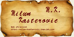 Milun Kašterović vizit kartica